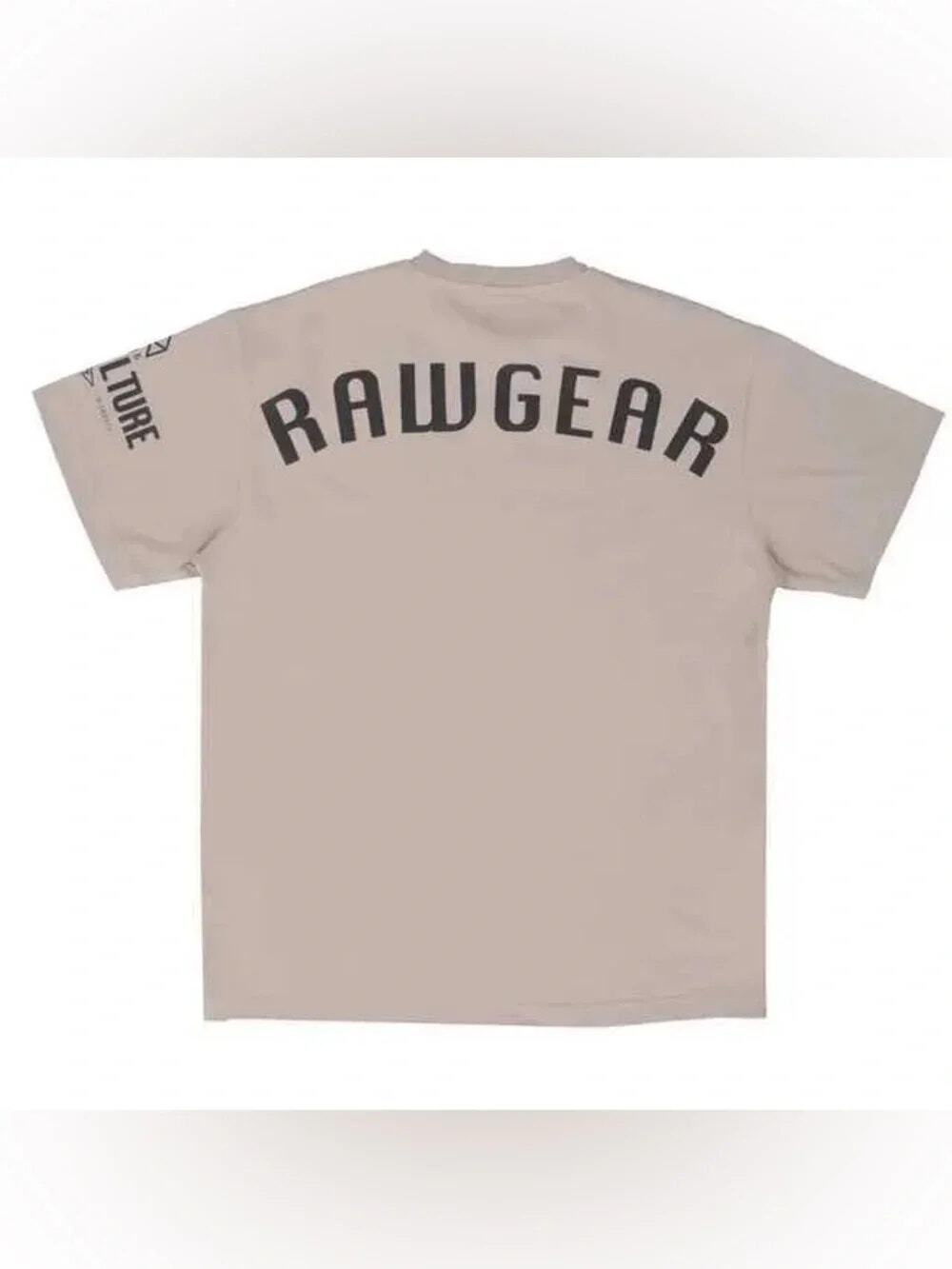 NWT RawGear Tan Short Sleeve Crewneck Spellout Graphic Tee T-Shirt Men's Size XL